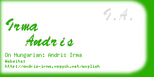 irma andris business card
